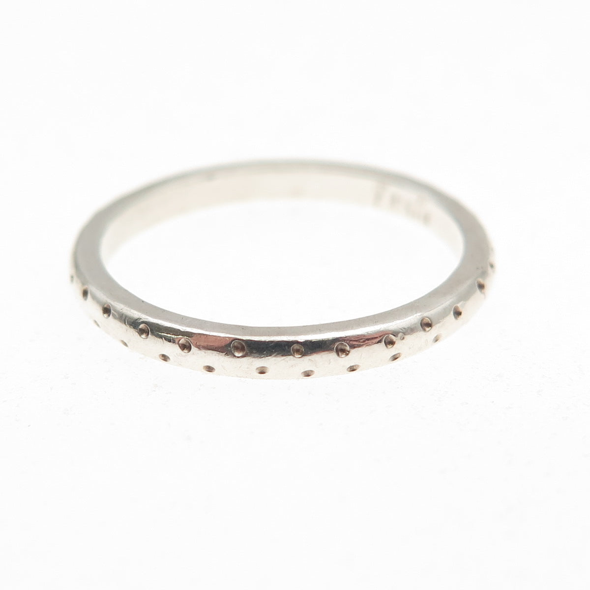 Estelle 925 Sterling Silver Vintage Dotted Stackable Band Ring Size 7