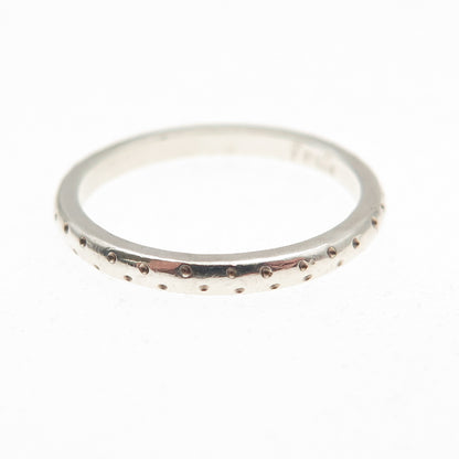 Estelle 925 Sterling Silver Vintage Dotted Stackable Band Ring Size 7