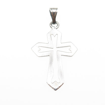 925 Sterling Silver Vintage Cross Oxidized Charm Pendant