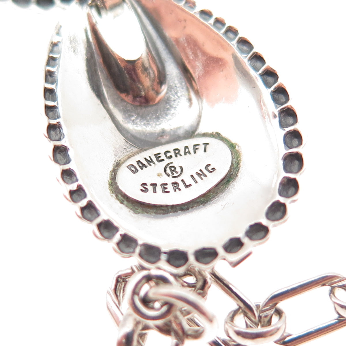 DANECRAFT 925 Sterling Silver Antique Art Deco Seashell Chain Necklace 14-16"