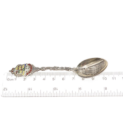 925 Sterling Antique 1901 Canada Enamel Provincial Building Halifax Coffee Spoon