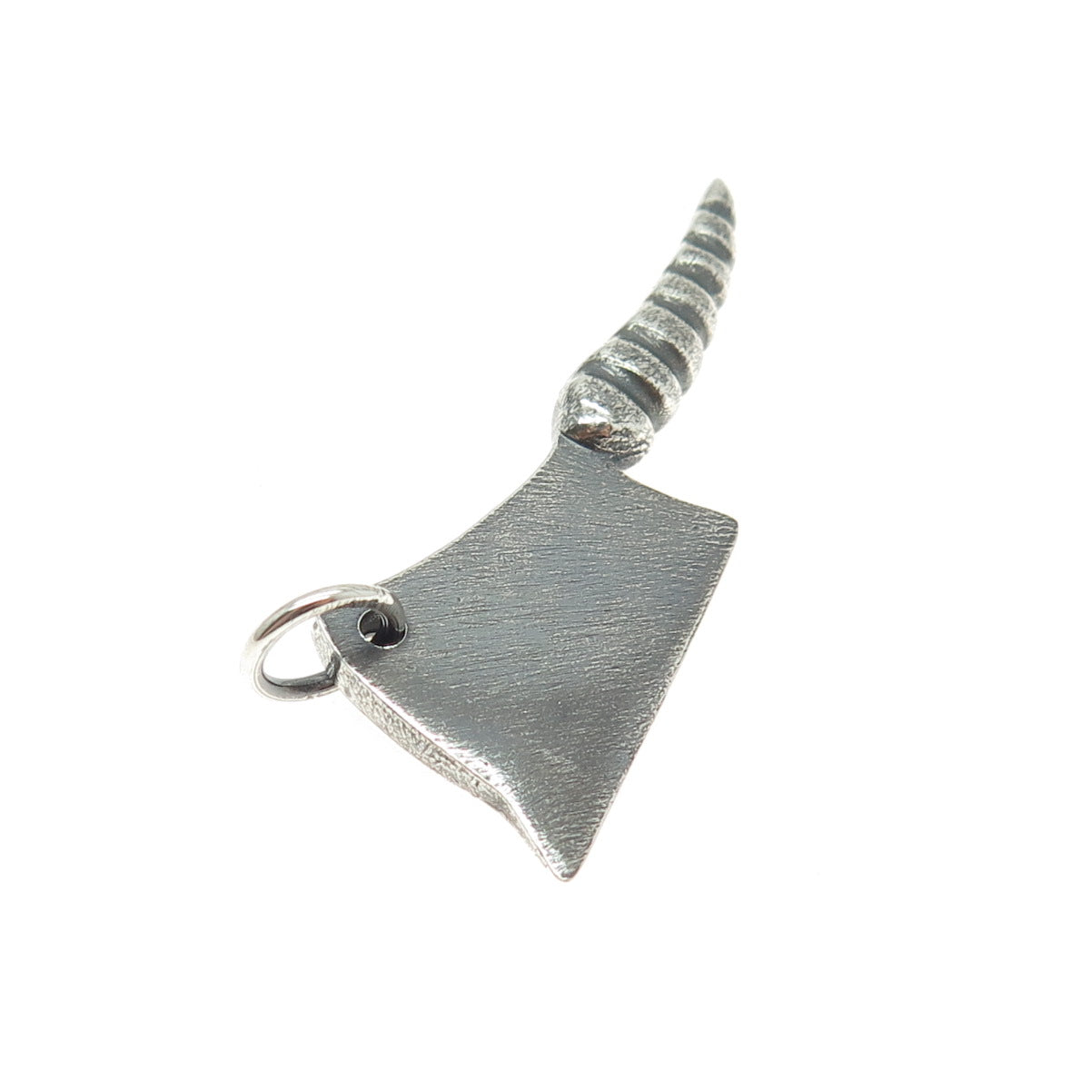 925 Sterling Silver Vintage Chef's Kitchen Knife Oxidized 3D Pendant