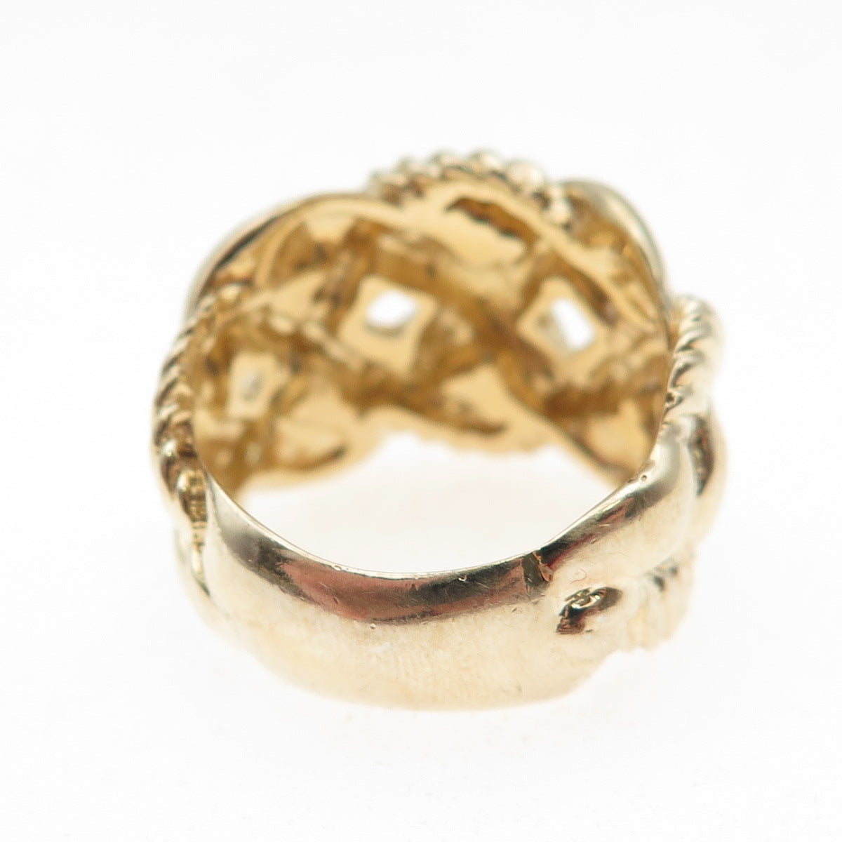 JCM Jacmel Mauritius 925 Sterling Silver Gold Plated Woven Ring Size 6.25