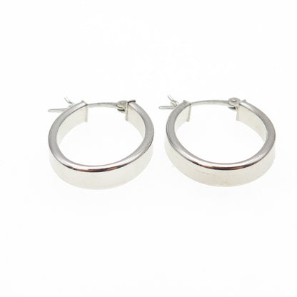 925 Sterling Silver Oval Hoop Earrings