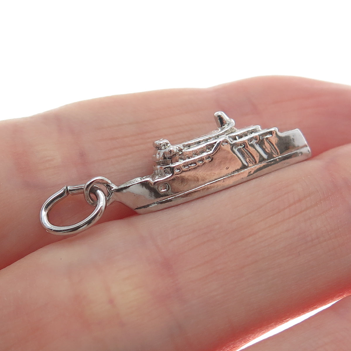 925 Sterling Silver Vintage Chi-Cheemaun Ferry Minimalist Charm Pendant