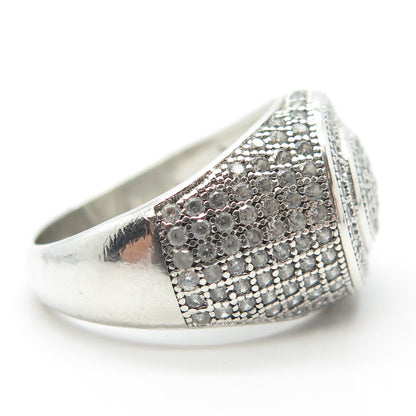 925 Sterling Silver Pave C Z Ring Size 10.25