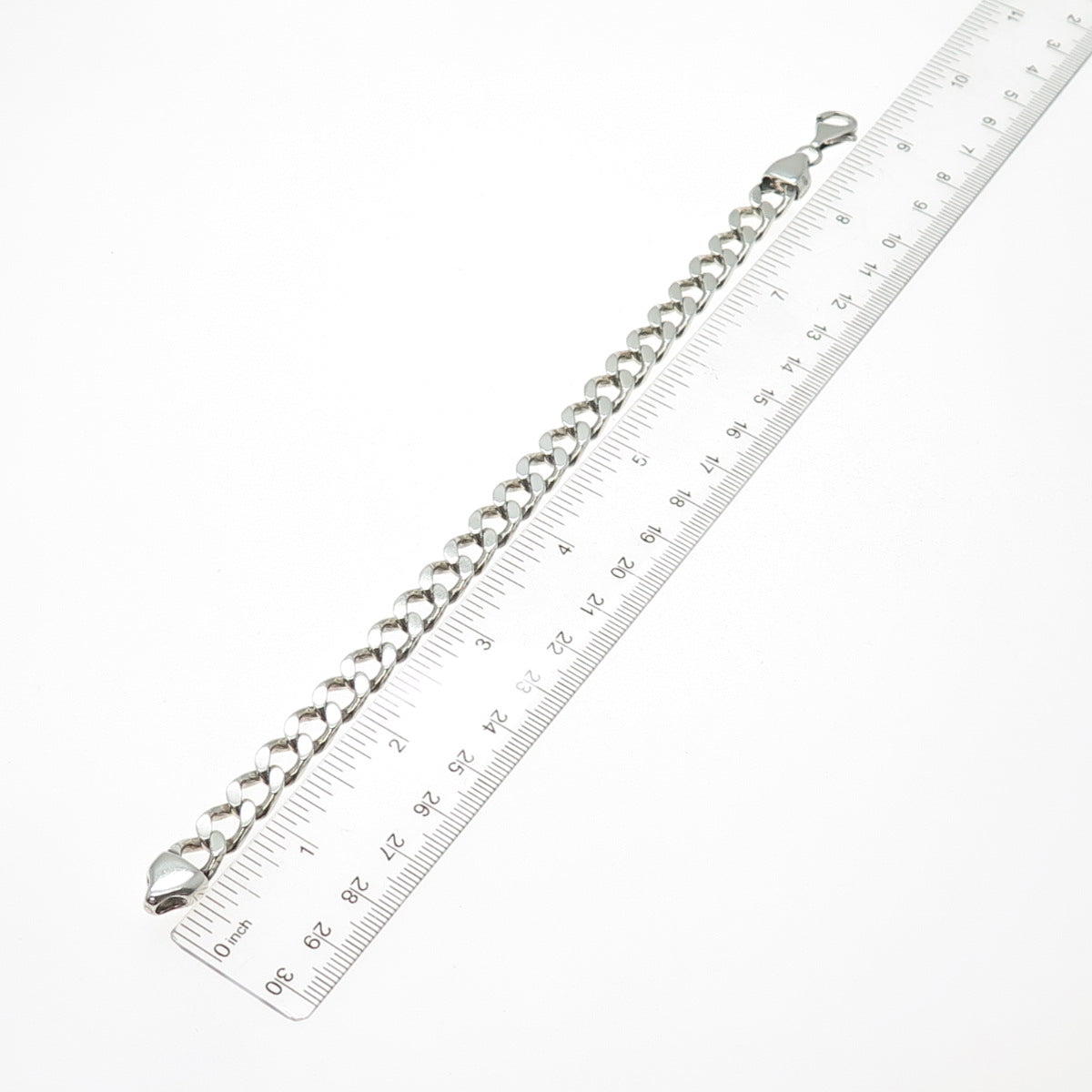 925 Sterling Silver Vintage Curb Link Bracelet 8.5"