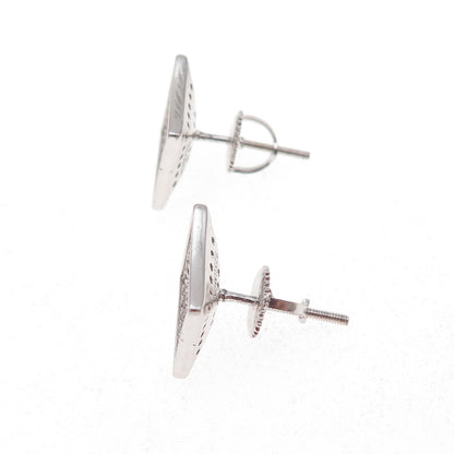 925 Sterling Silver Round-Cut C Z Stud Earrings