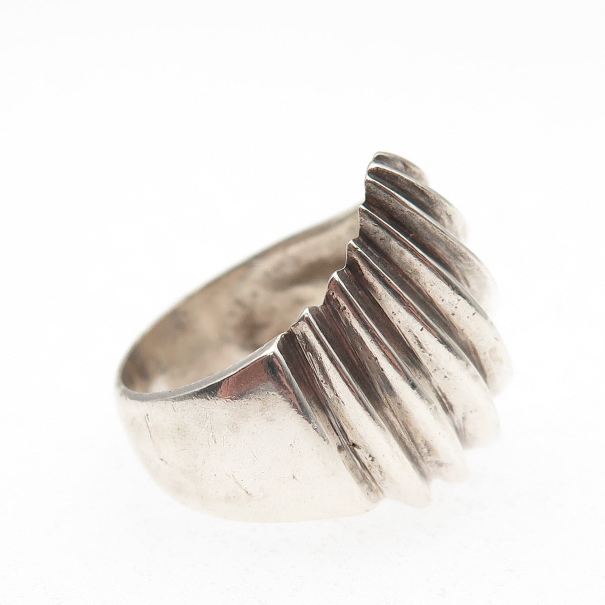 Chapal Zenray 925 Sterling Silver Vintage Modernist Oxidized Ring Size 7