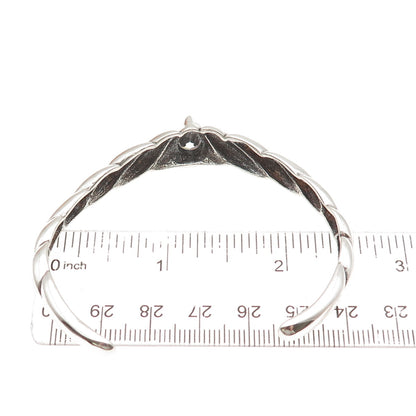 KABANA 925 Sterling Silver Vintage Pear-Cut C Z Adjustable Cuff Bracelet 6.75"