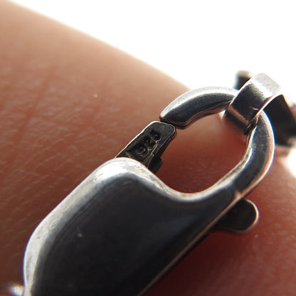 925 Sterling Silver Vintage Italy Twisted Anchor Mariner Link Bracelet 7"