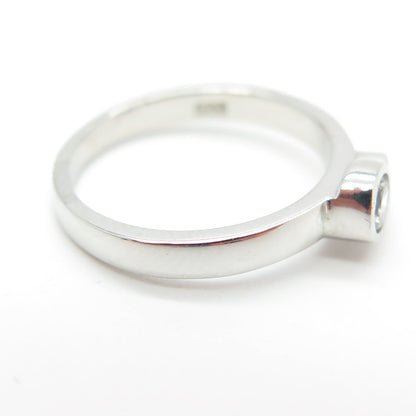 925 Sterling Silver Round-Cut C Z Ring Size 5