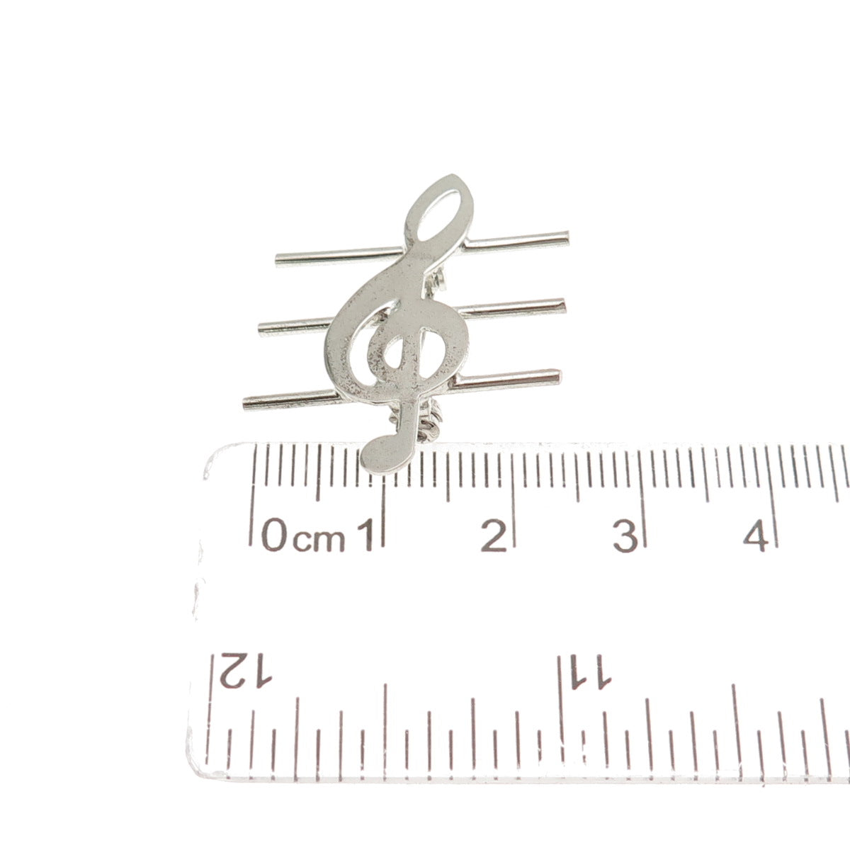 Bernard Abel Co. 925 Sterling Silver Antique Art Deco Treble Clef Pin Brooch