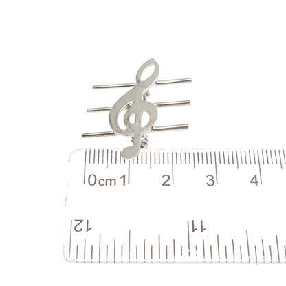 Bernard Abel Co. 925 Sterling Silver Antique Art Deco Treble Clef Pin Brooch