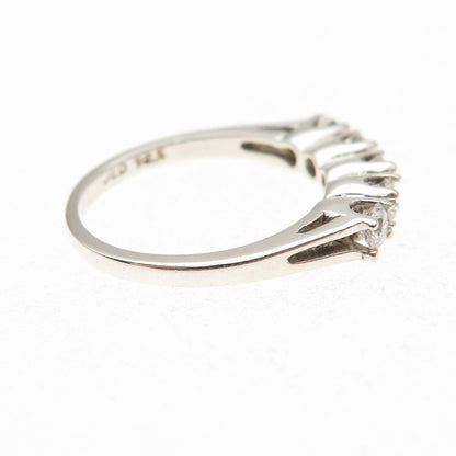 Joseph Demarco Sterling Silver Vintage Round-Cut C Z Half Eternity Ring Size 6