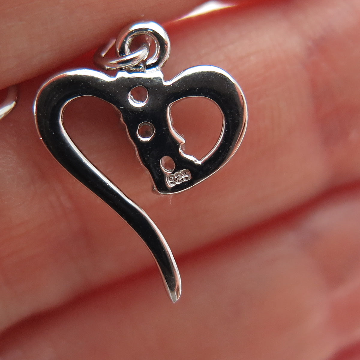 925 Sterling Silver Round-Cut C Z Heart Dangle Earrings