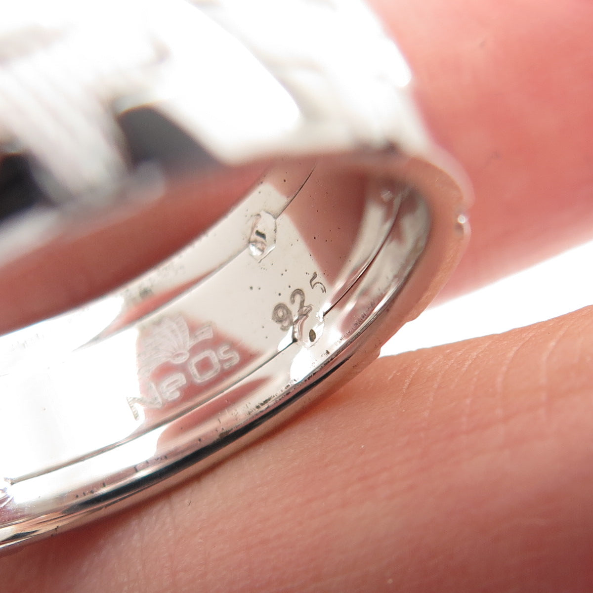 NEOS 925 Sterling Silver Textured Puzzle Band Ring Size 10