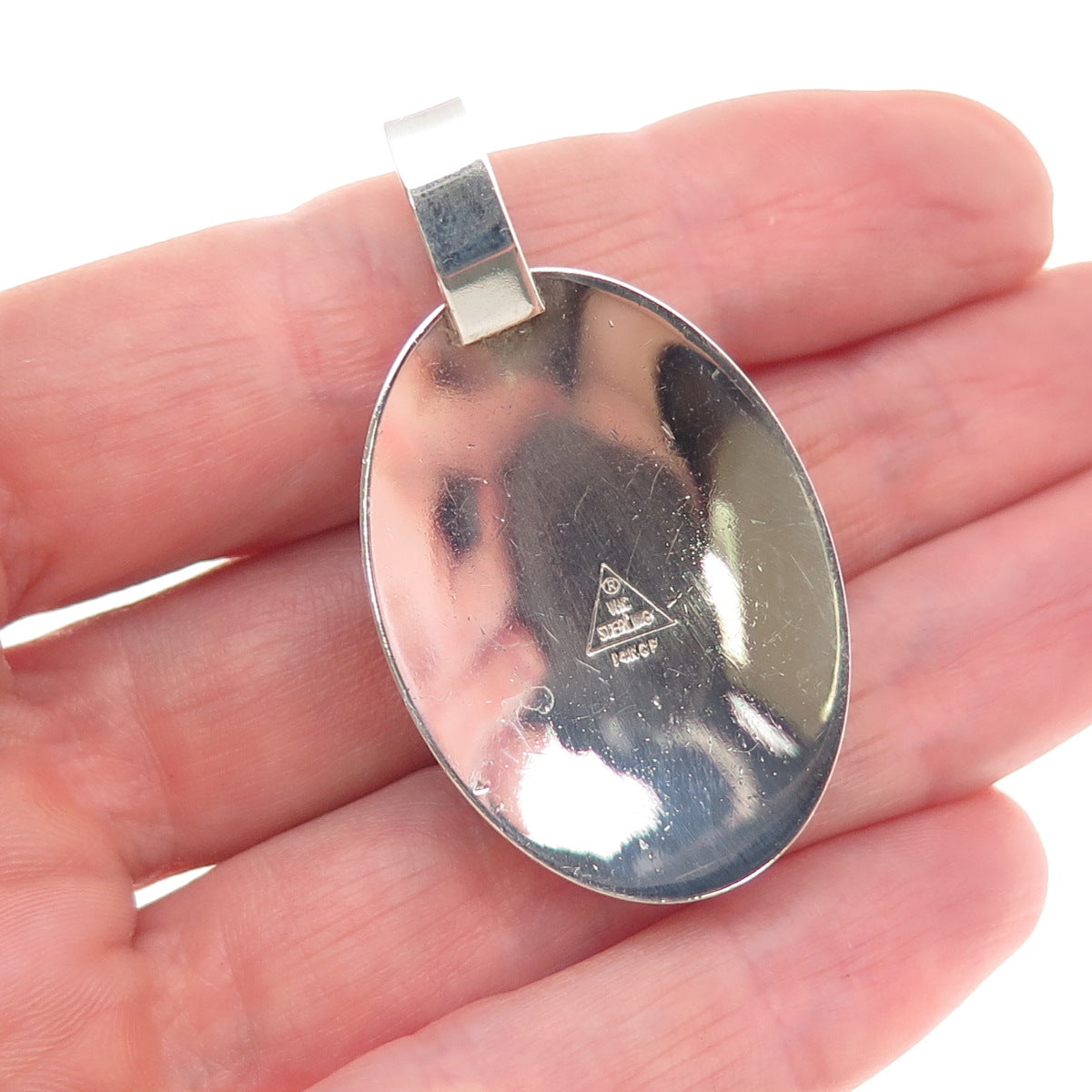 VanHorne Old Pawn 925 Sterling Silver 14K Gold Filled Vintage MOP Tribal Pendant
