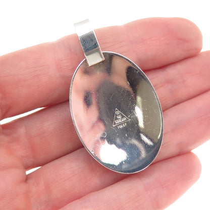 VanHorne Old Pawn 925 Sterling Silver 14K Gold Filled Vintage MOP Tribal Pendant