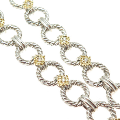DANWAK 18K Gold Sterling 23-Diamond 0.21ct & Green Amethyst 10.77ct Necklace 16"