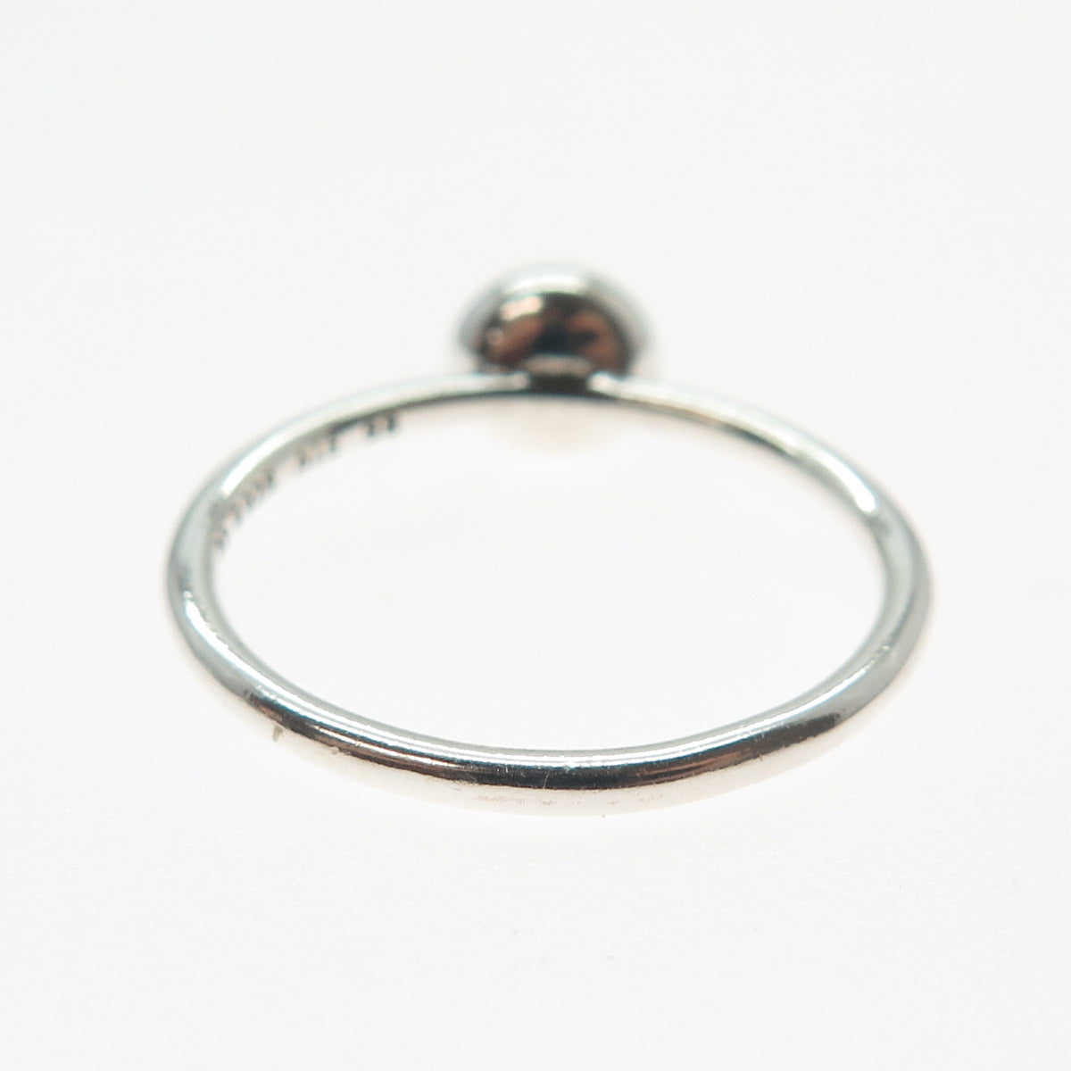 PANDORA 925 Sterling Silver Round-Cut C Z Aqua Birthstone Ring Size 8.5