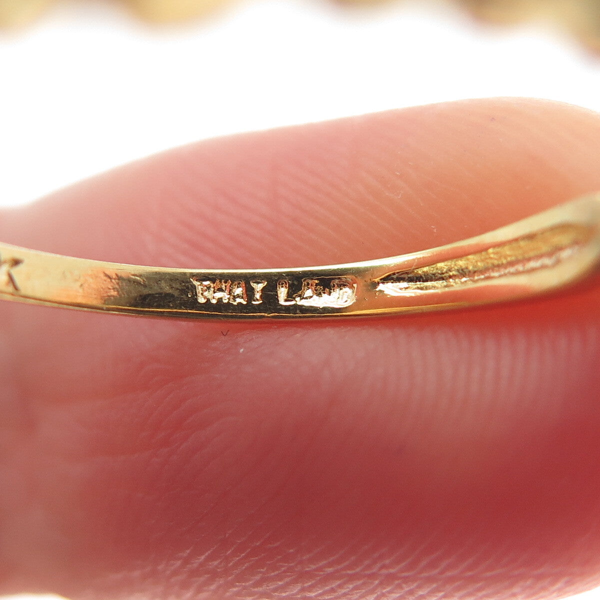 SMK 925 Sterling Silver Gold Plated Beaded Ring Size 7.25