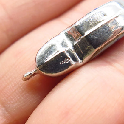 925 Sterling Silver Vintage Enamel Boot Shoe Charm Pendant
