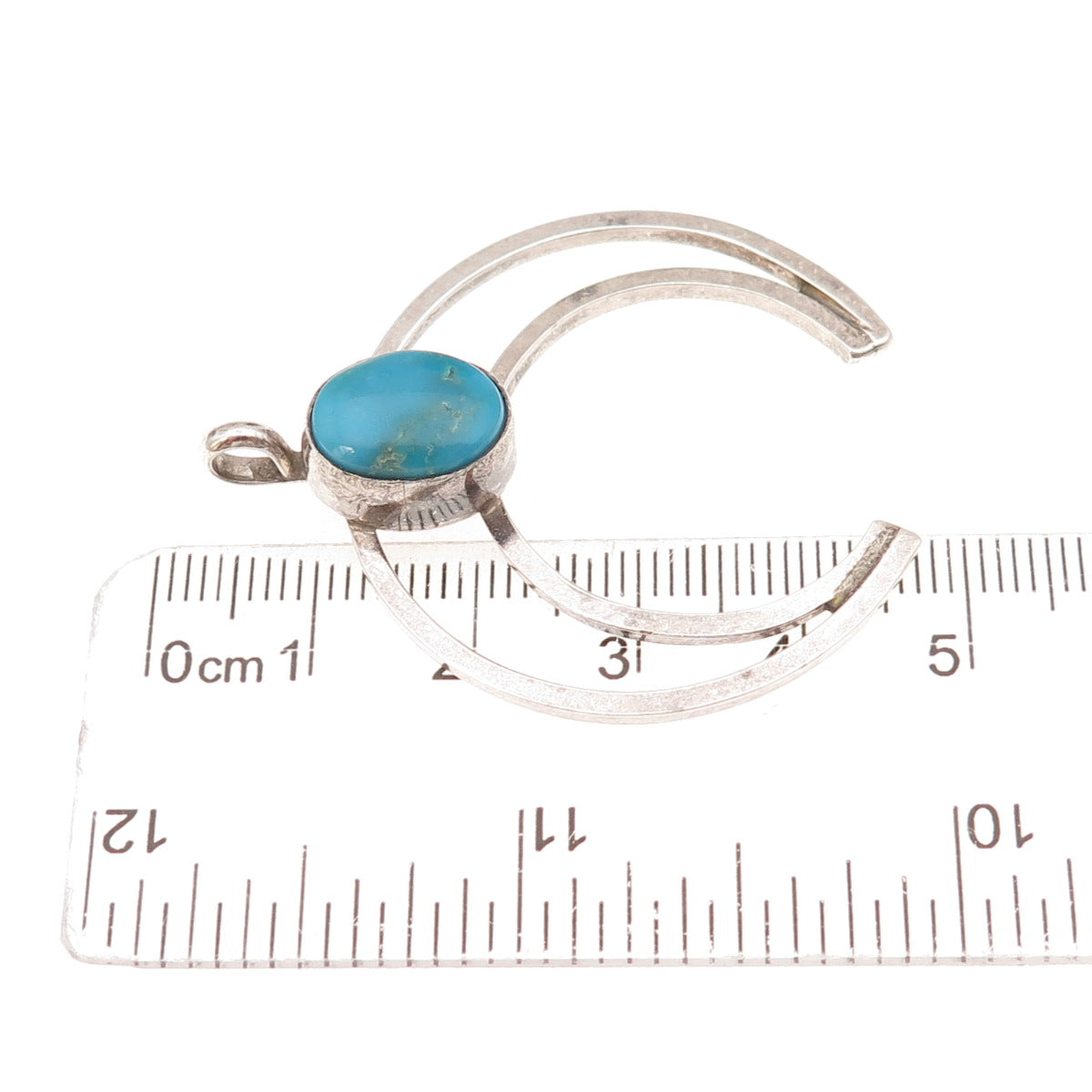Old Pawn 925 Sterling Silver Vintage Turquoise Naja Overlay Tribal Charm Pendant