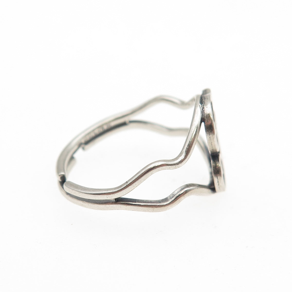 BEAU 925 Sterling Silver Vintage Letter F Initial Adjustable Ring Size 6.25