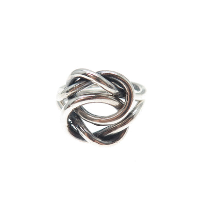 925 Sterling Silver Vintage Mariner Love Knot Oxidized Ring Size 5.5