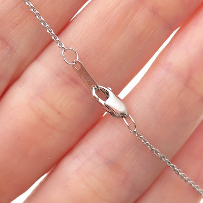 925 Sterling Silver C Z Twisted Pendant Cable Chain Necklace 18"