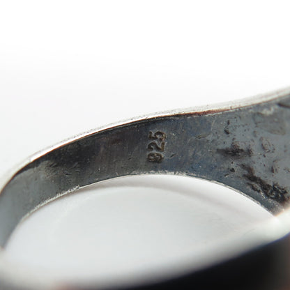 925 Sterling Silver Vintage Ribbed Ring Size 6.25