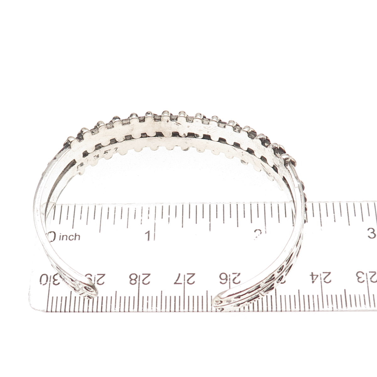 Old Pawn 925 Sterling Silver Vintage Turquoise Snake Eye Adjustable Bracelet 6"