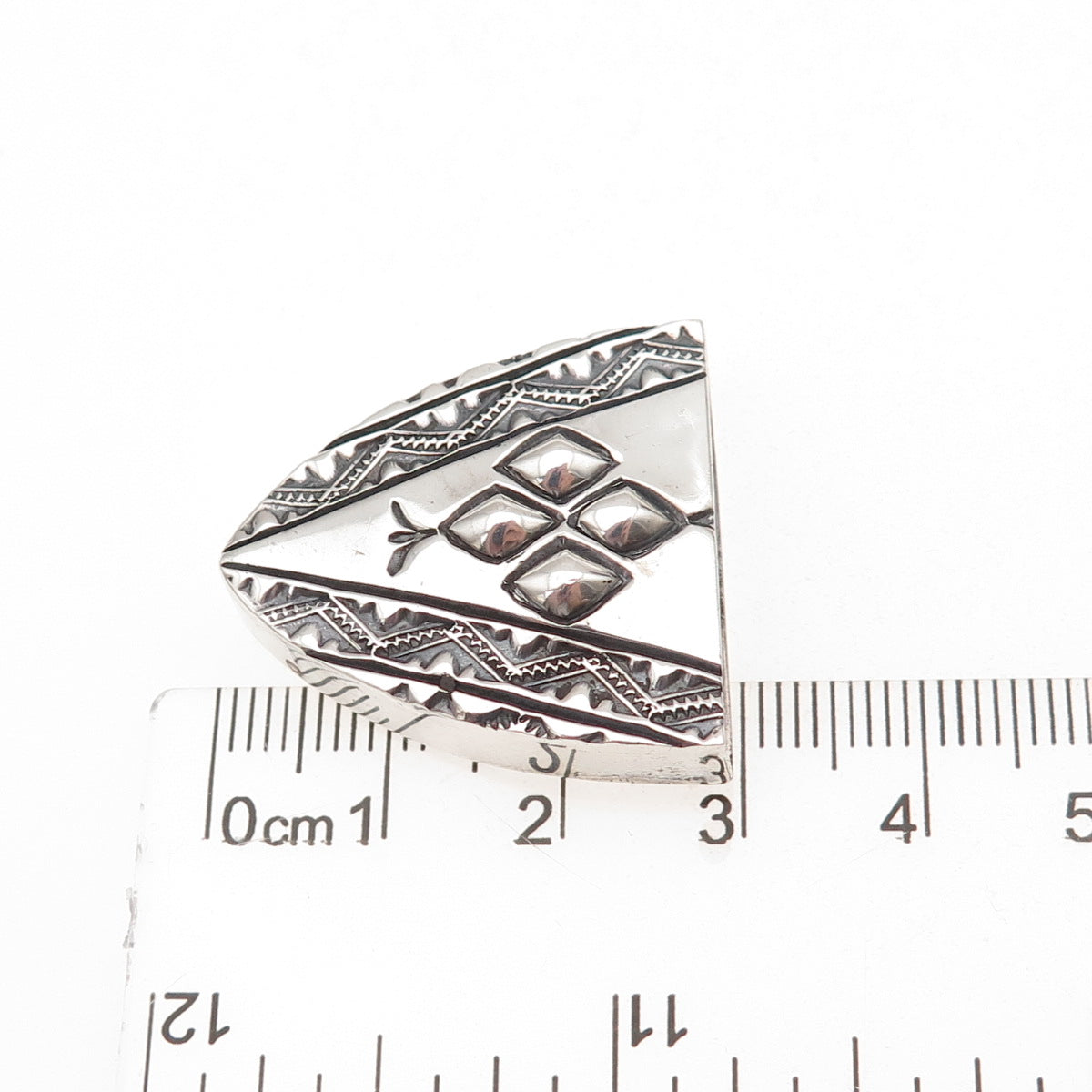Jeremy Delgarito Navajo Old Pawn 925 Sterling Silver Vintage Tribal Belt Tip