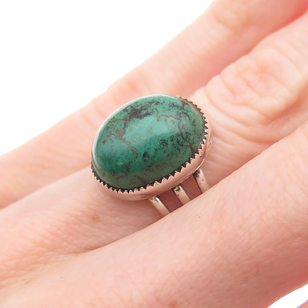 Old Pawn Sterling Silver Vintage Southwestern Royston Turquoise Ring Size 5.5