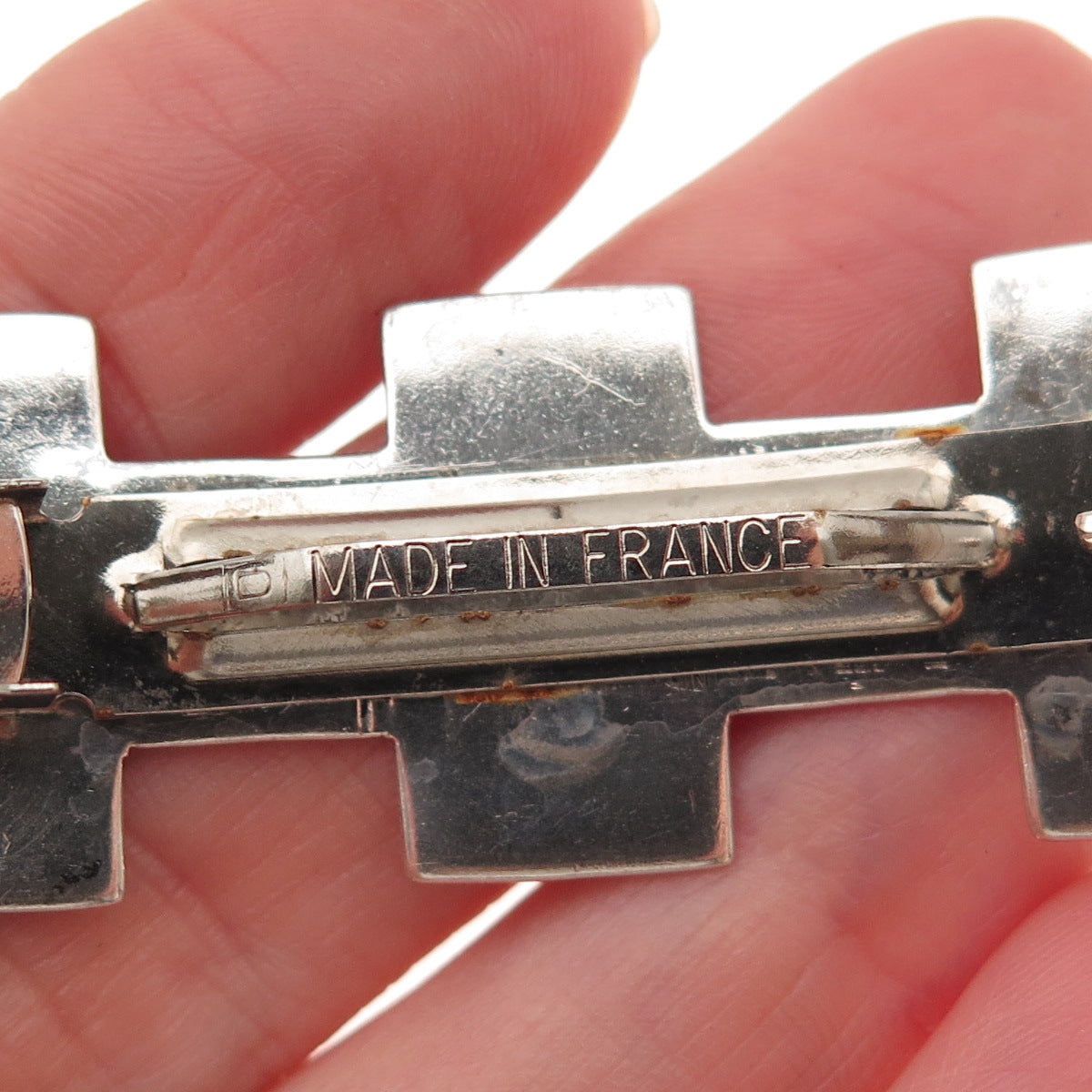 Old Pawn Sterling Silver Vintage Southwestern Cross French Hair Clip Barrette
