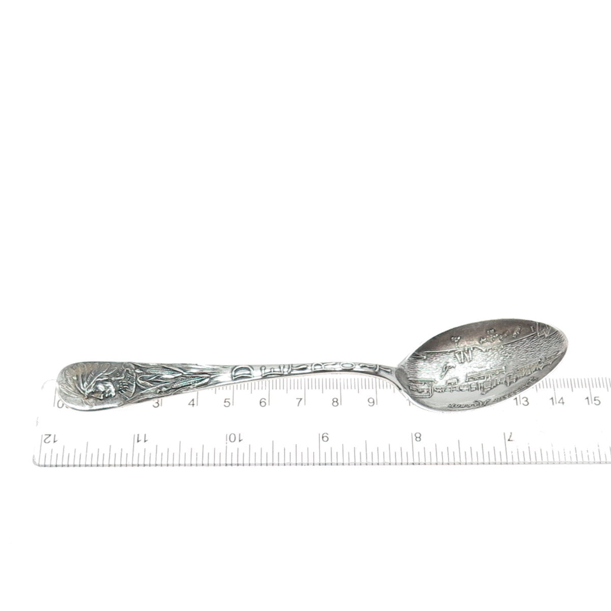 MECHANICS Sterling Silver Antique Art Deco Detroit States & Cities Coffee Spoon
