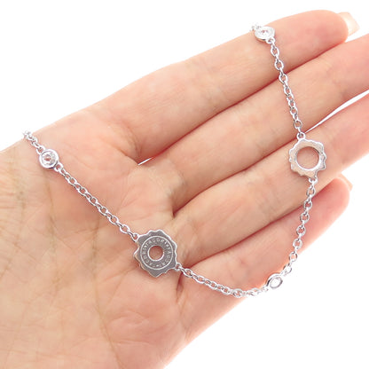 TACORI 925 Sterling Silver Round-Cut C Z By The Yard Station Chain Necklace 20"