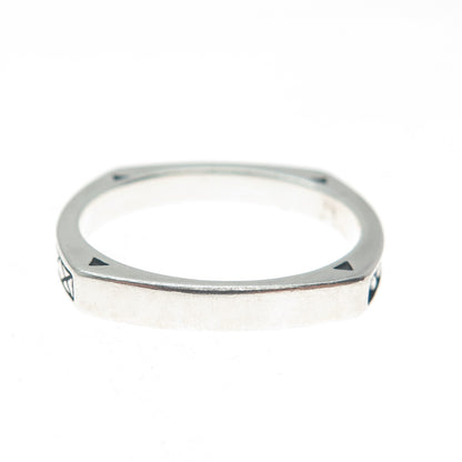 AVA YETTER 925 Sterling Vintage Southwestern Turquoise Stackable Ring Size 10.25