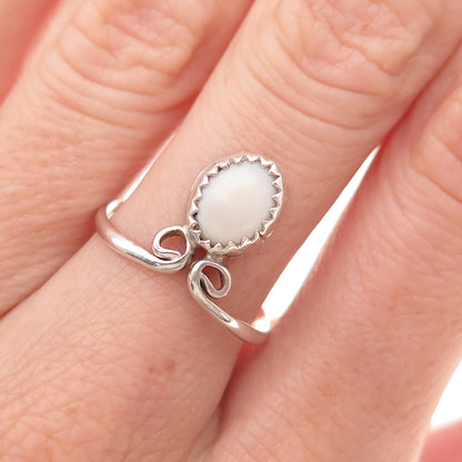 Old Pawn 925 Sterling Silver Vintage Southwestern MOP Tribal Ring Size 7.75