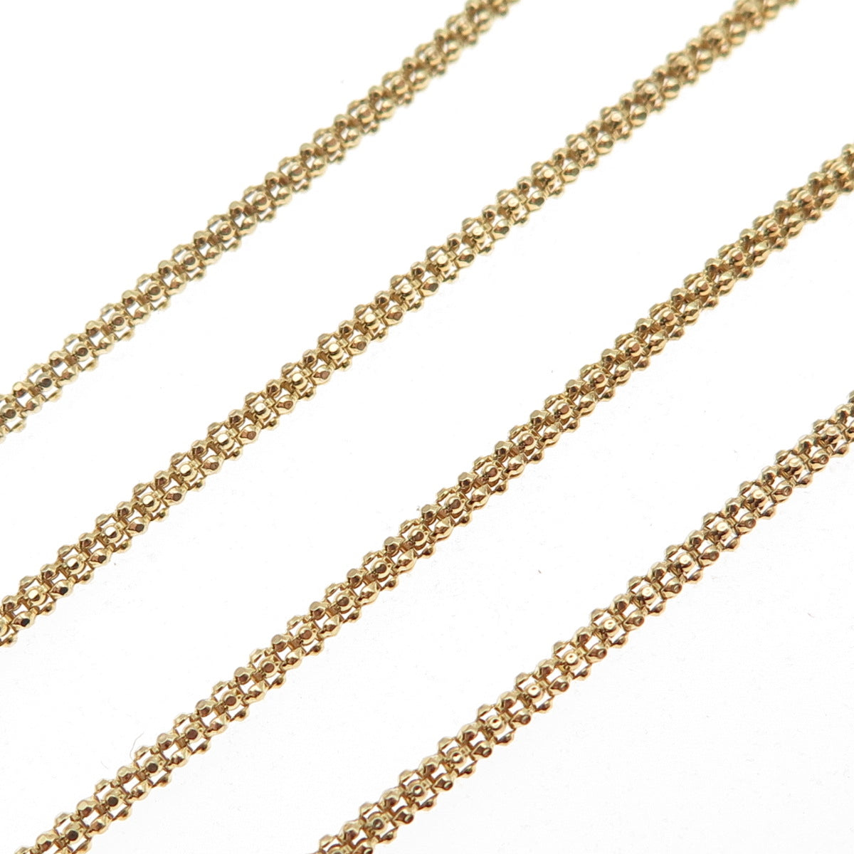 925 Sterling Silver Gold Plated Italy Popcorn Chain Necklace 16"