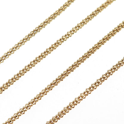 925 Sterling Silver Gold Plated Italy Popcorn Chain Necklace 16"