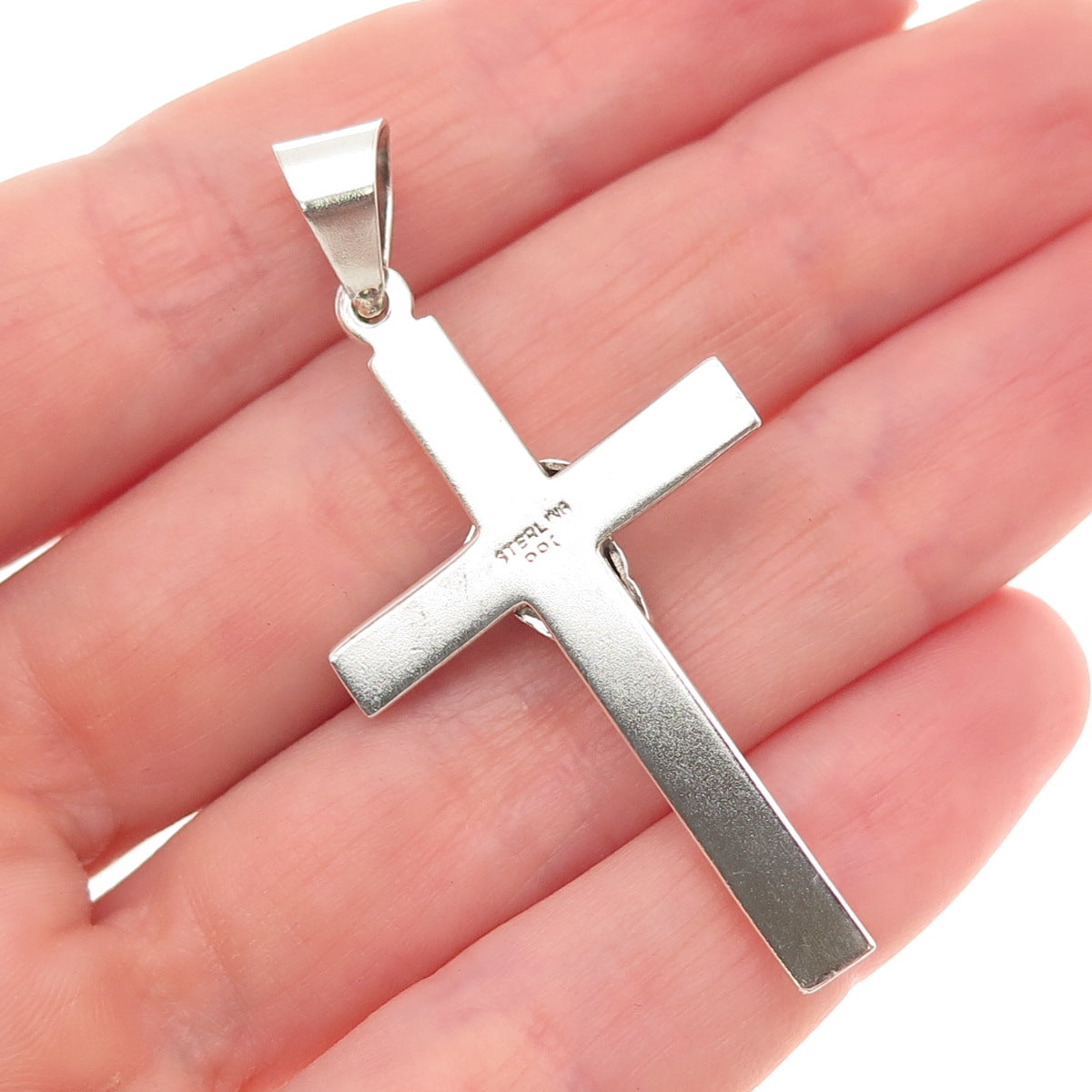 PPC Princess Pride 925 Sterling Silver Vintage Jesus Cross Charm Pendant