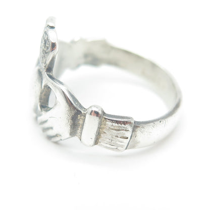 925 Sterling Silver Vintage 1976 OC Ireland Claddgh Ring Size 7.5