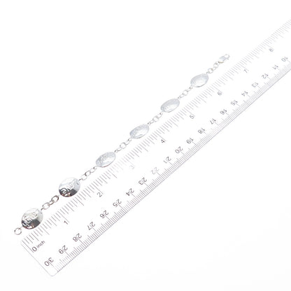 925 Sterling Silver Vintage Believe Faith Dream Hope Love Laugh Bracelet 6.75"