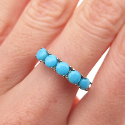 Chuck Clemency 925 Sterling Silver Real Sleeping Beauty Turquoise Ring Size 7.75