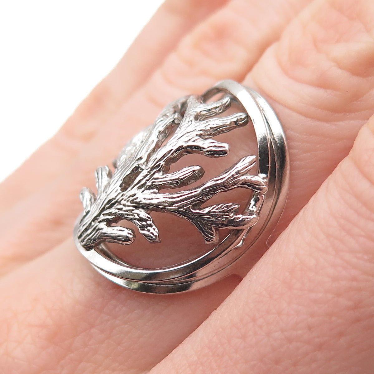 Tahara 925 Sterling Silver Vintage Tree of Life Oxidized Ring Size 6.25