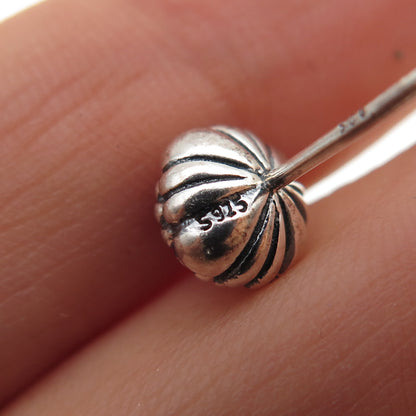 925 Sterling Silver Purple Glass Oxidized Stud Earrings