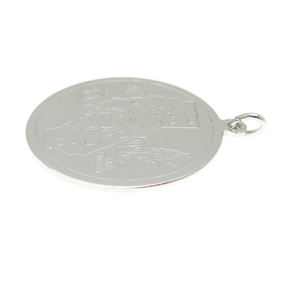 AUTOMADE 925 Sterling Silver Vintage California State Round Charm Pendant