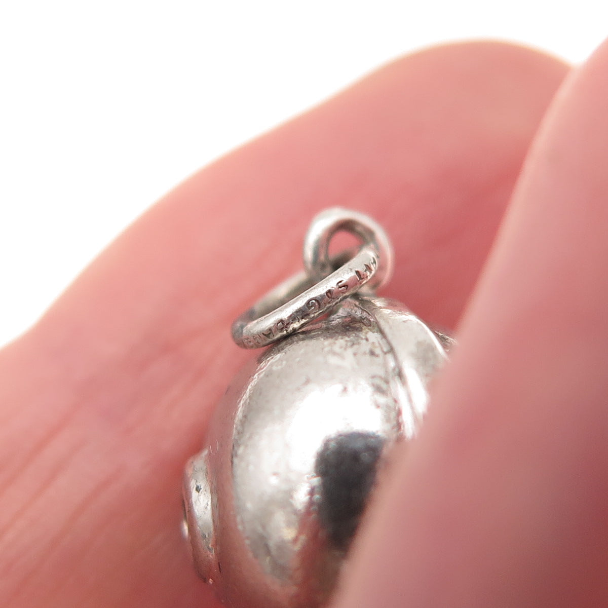 Danecraft 925 Sterling Silver Vintage Football Helmet Oxidized 3D Charm Pendant
